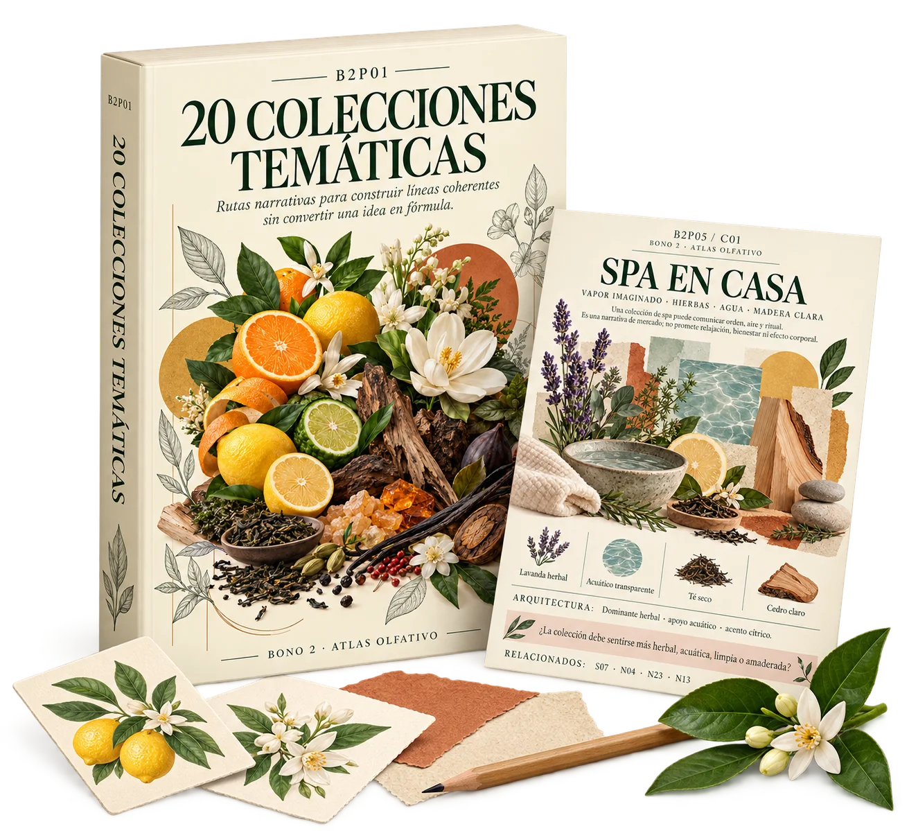 Mockup de 20 Colecciones Temáticas con página interna real
