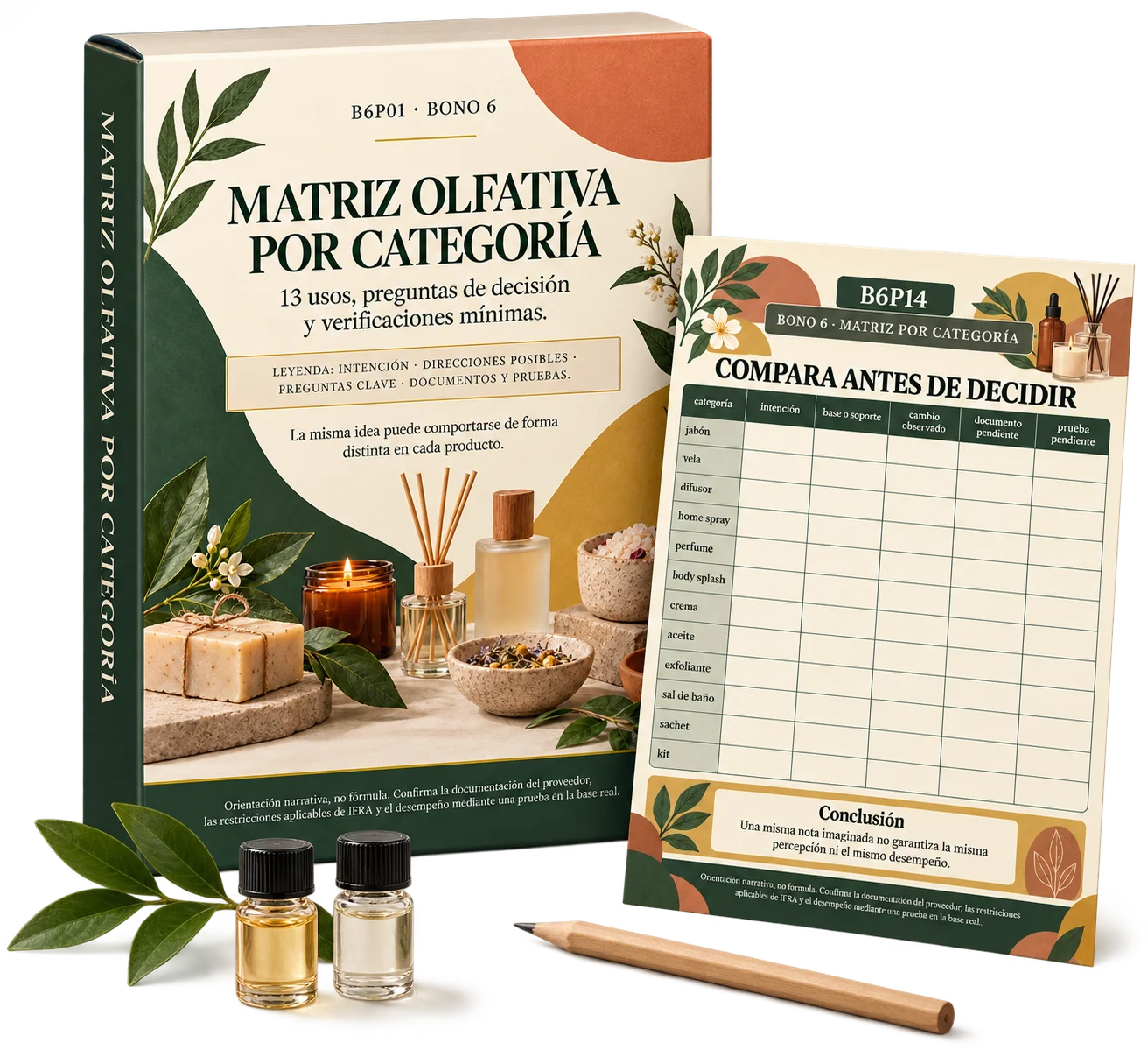 Mockup de Matriz Olfativa por Categoría con página interna real